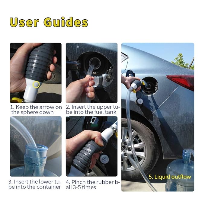Manual Fuel Transfer Siphon Pump with 2 m Hose