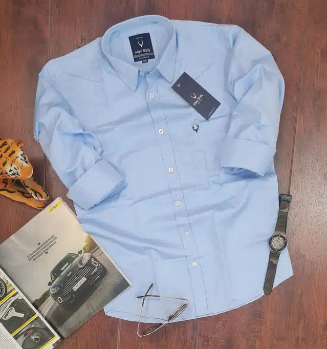 Men's Sky Blue Full-Sleeve Shirt