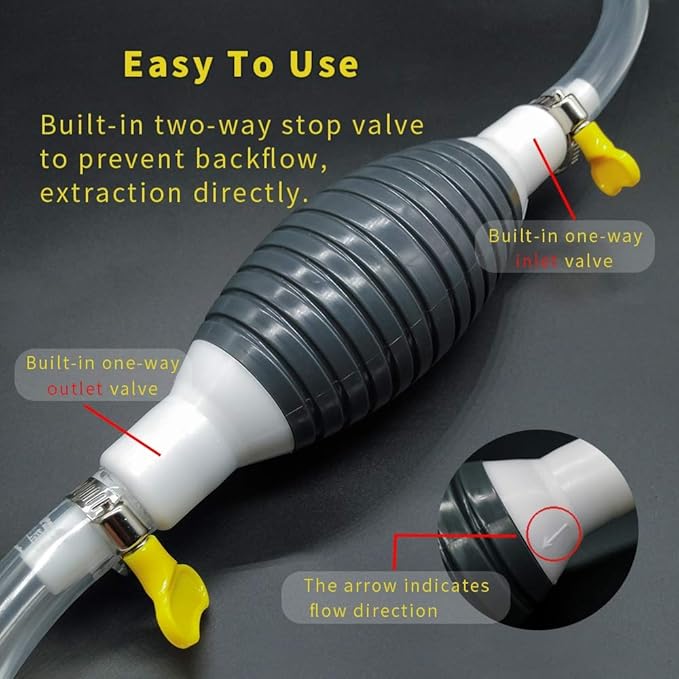 Manual Fuel Transfer Siphon Pump with 2 m Hose