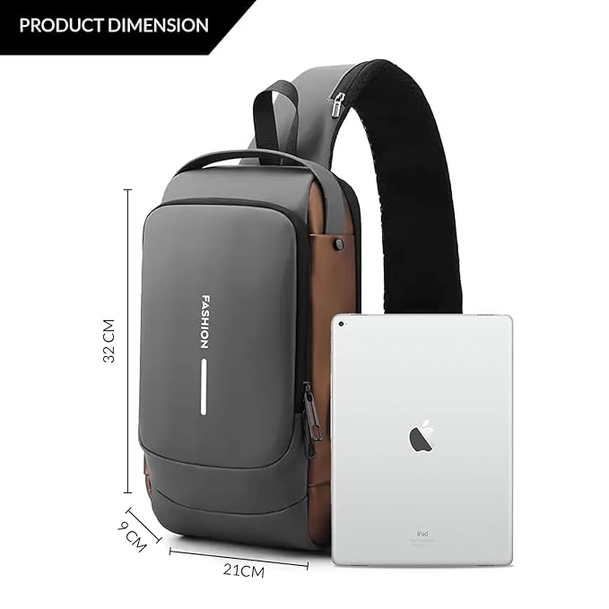 Waterproof Crossbody Sling Bag with USB Port