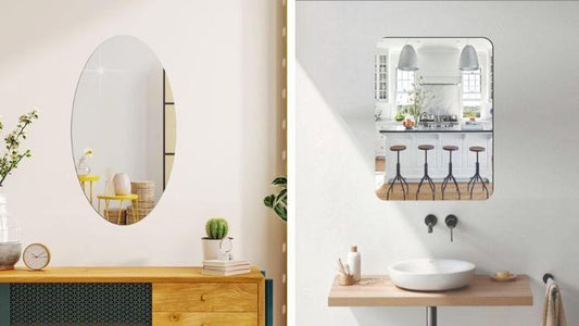 Oval & Square Shape Mirror Combo (1 Pc)