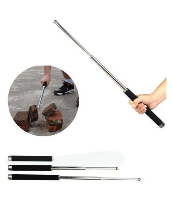 Foldable Personal Security Stick with Grip & Bag