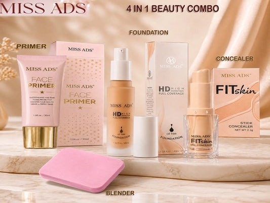 MISS ADS 4-in-1 Foundation & Concealer Makeup Combo