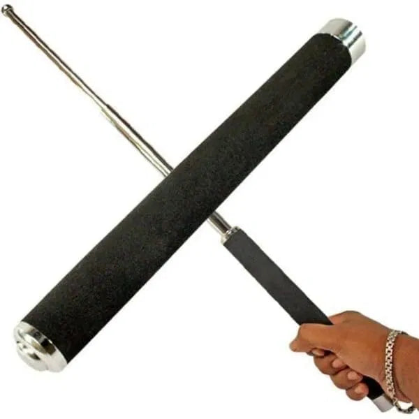 Foldable Personal Security Stick with Grip & Bag