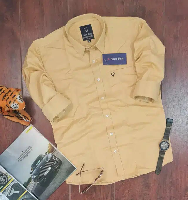 Men's Beige Full-Sleeve Shirt