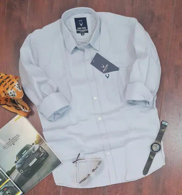 Men's Grey Full-Sleeve Shirt
