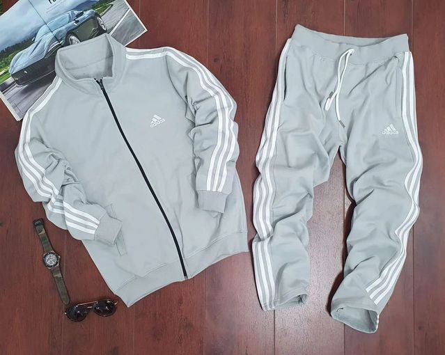 Adidas Grey Lycra Tracksuit for Men